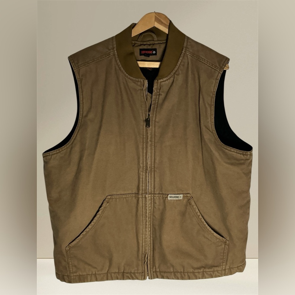 Wolverine Outdoor Brown Cotton Work Vest Sz XL PreLoved